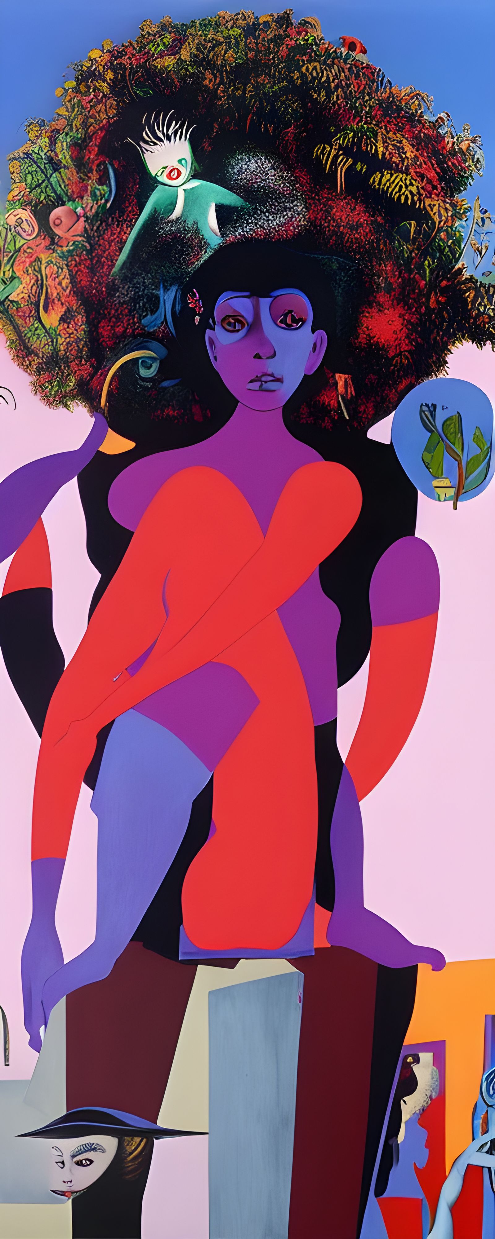 Eco-Hacker Girl: Afrofuturist Cyberpunk Matte Painting