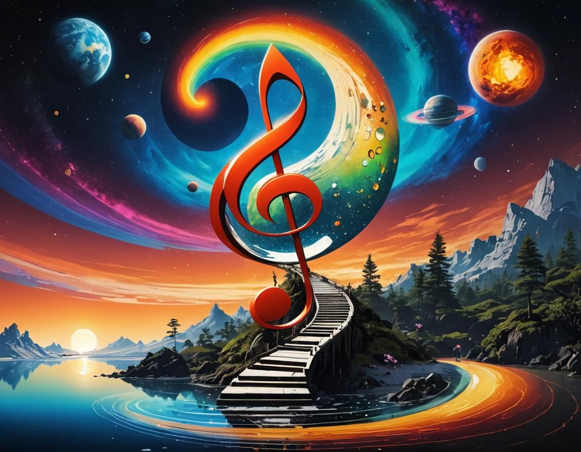 Gothic Cyberpunk Lady at Fairy Pools Under Starry Sky