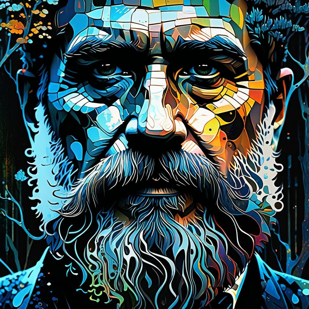 Treebeard in Dark Fantasy Neurographic Art