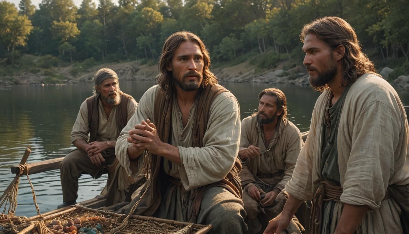 Christ and Fishermen Portrait with Dynamic Lighting