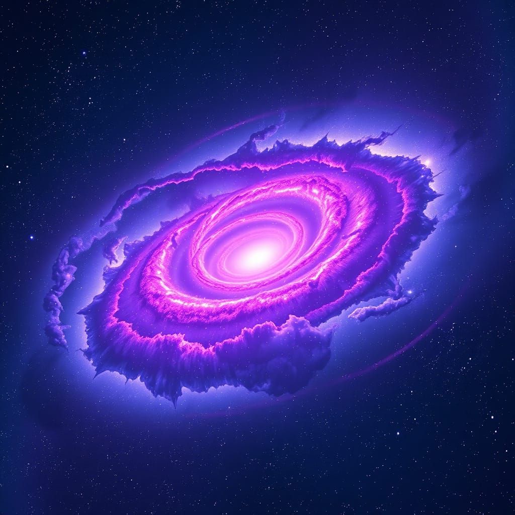 Vibrant Galaxy Swirls in Futuristic Cosmic Art