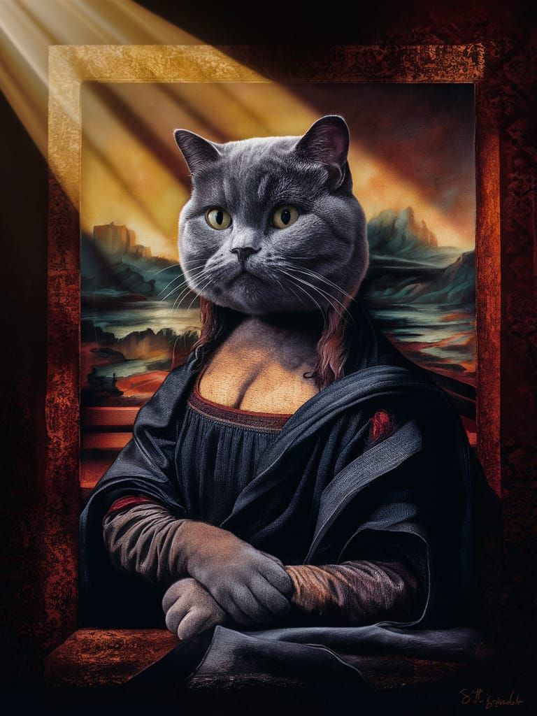 Mona Lisa Cat in Renaissance Style