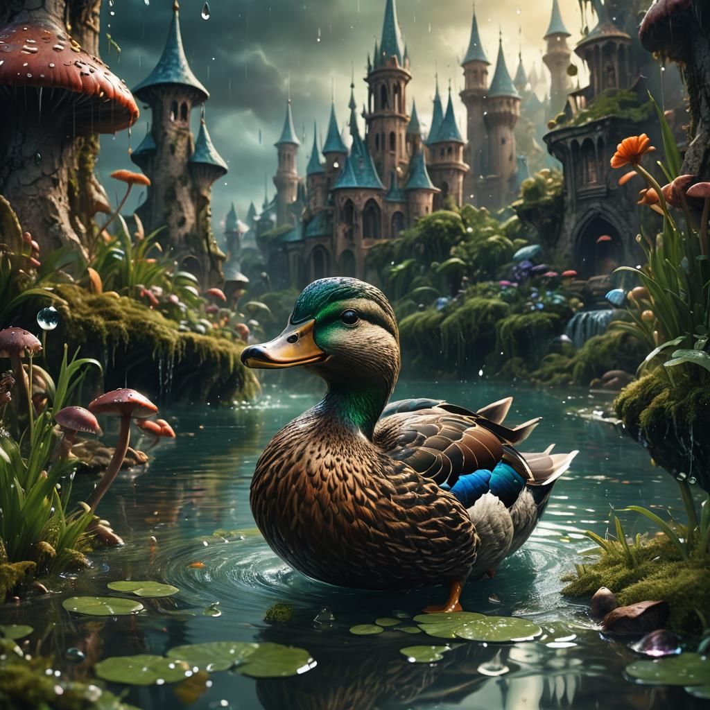 Duck Crying: Fantastical World in a Teardrop