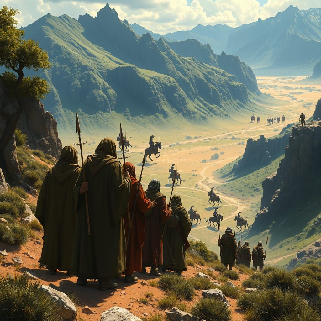 Spies Encounter Giants in Canaan Landscape