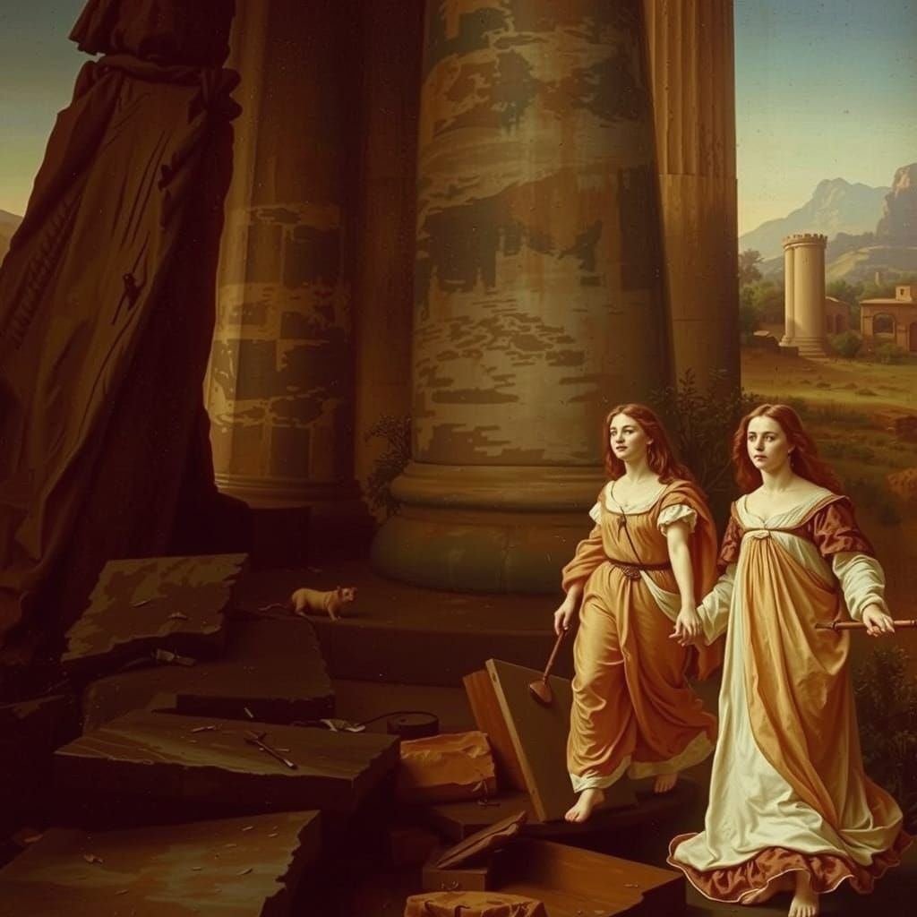 Wandering Women Ascending a Wilderness Column