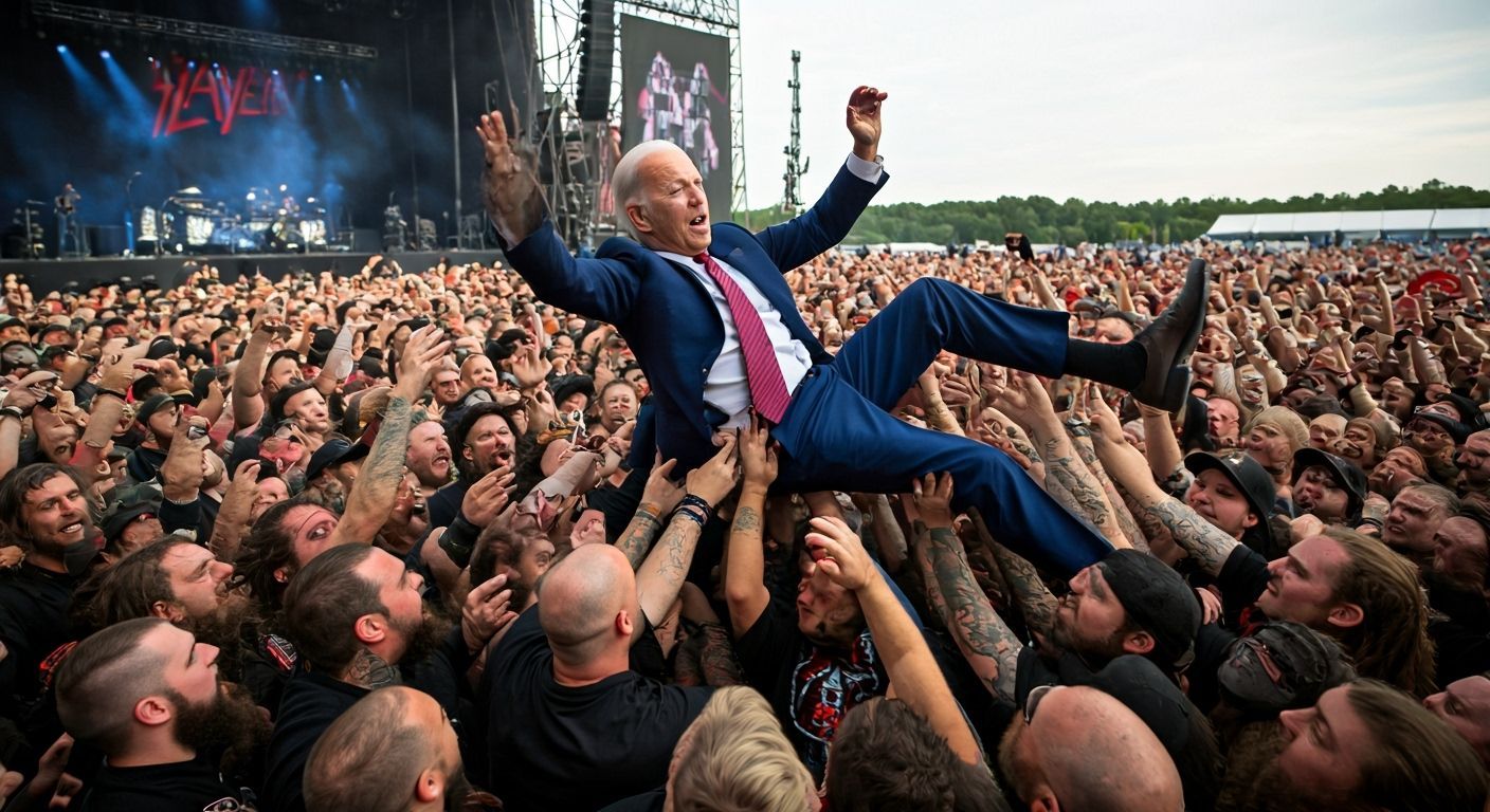 Joe Biden Crowd Surfing at a Slayer Concert #2