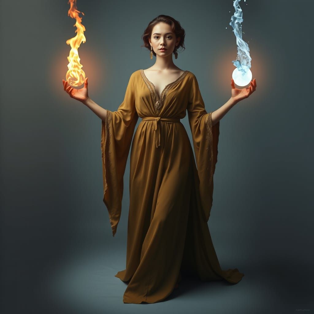 Goddess of Balance and Transformation in Ethereal Robes