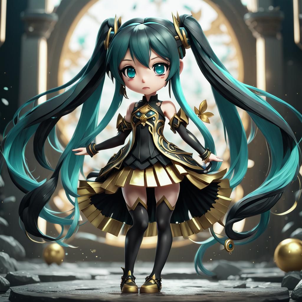 Chibi Fairy Hatsune Miku in Detailed Matte Painting