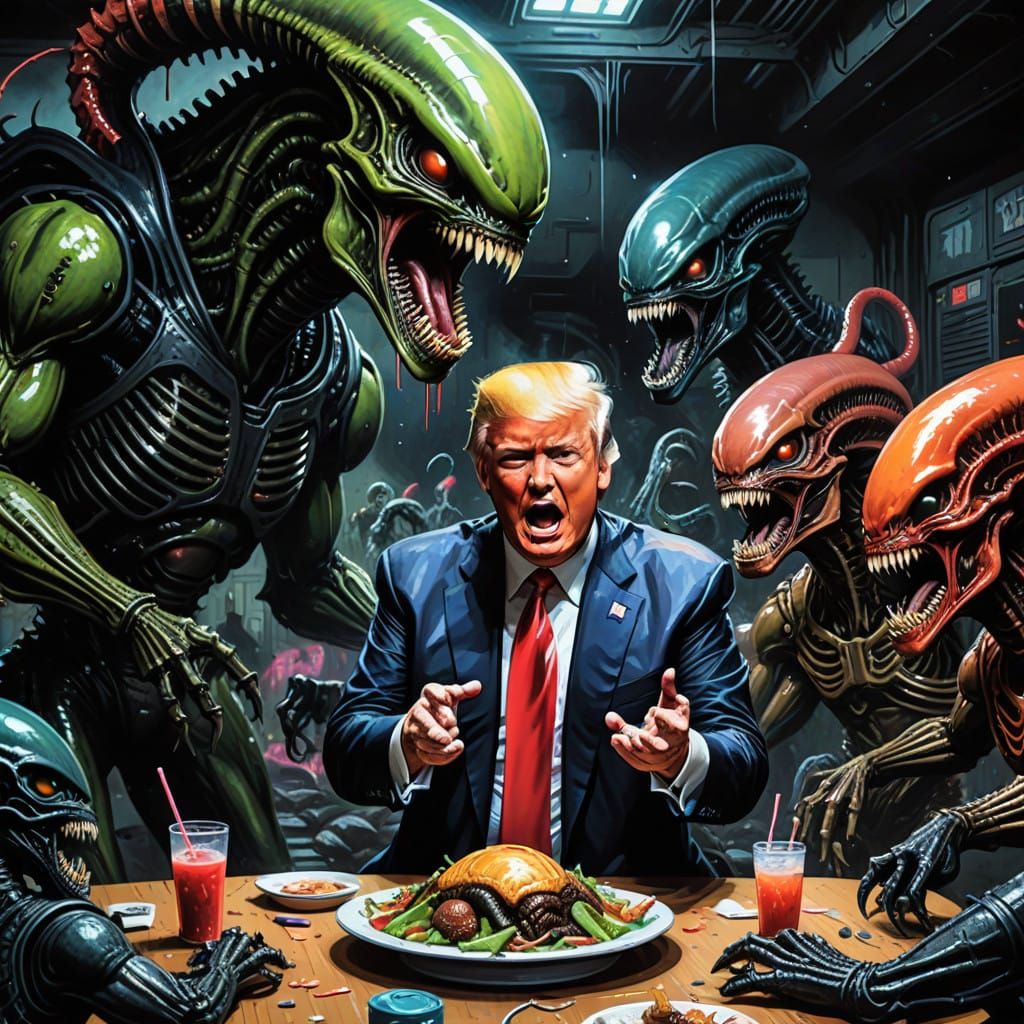 Donald Trump in Sinister Graffiti Art