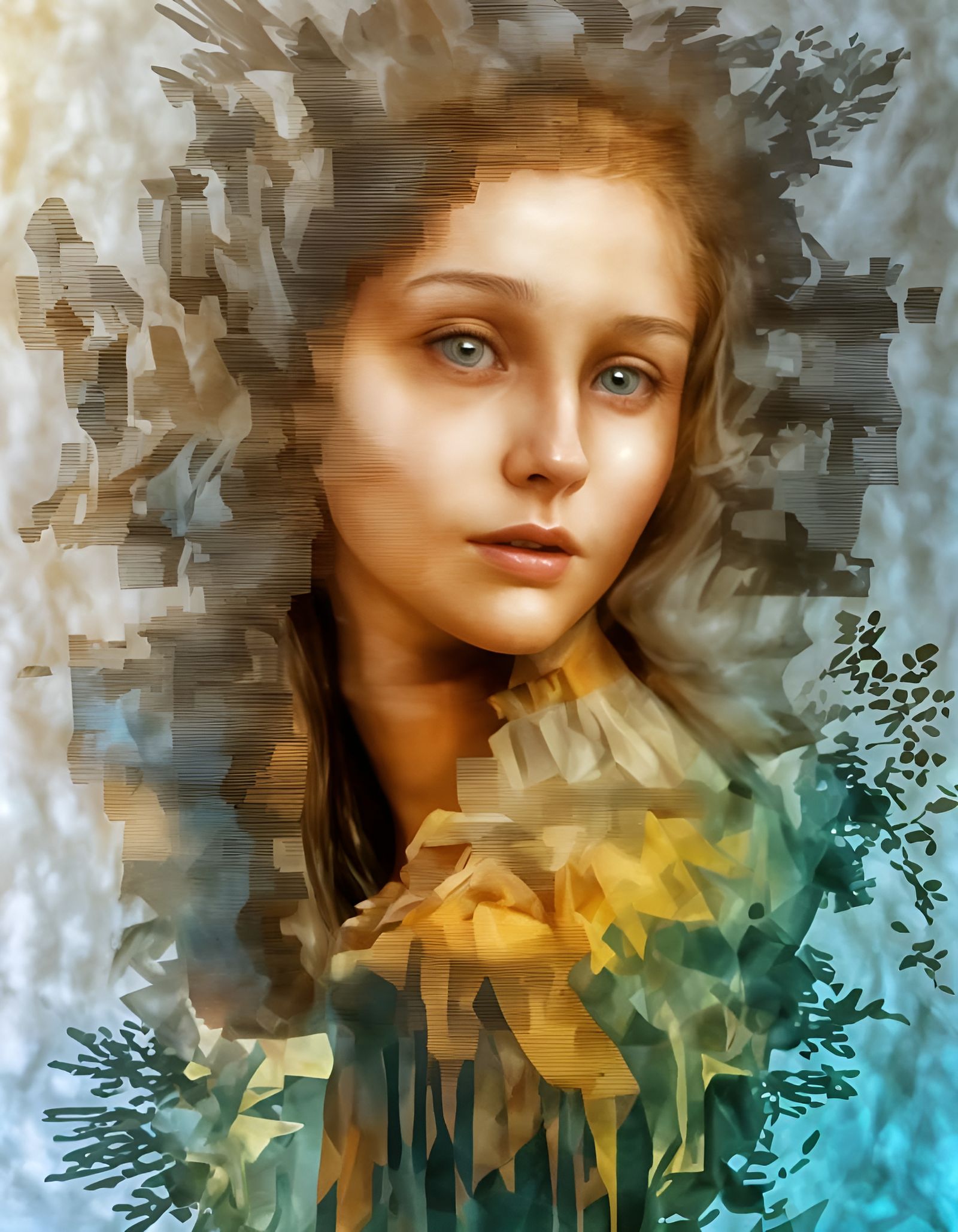 Ethereal Young Woman in Pastel Colors