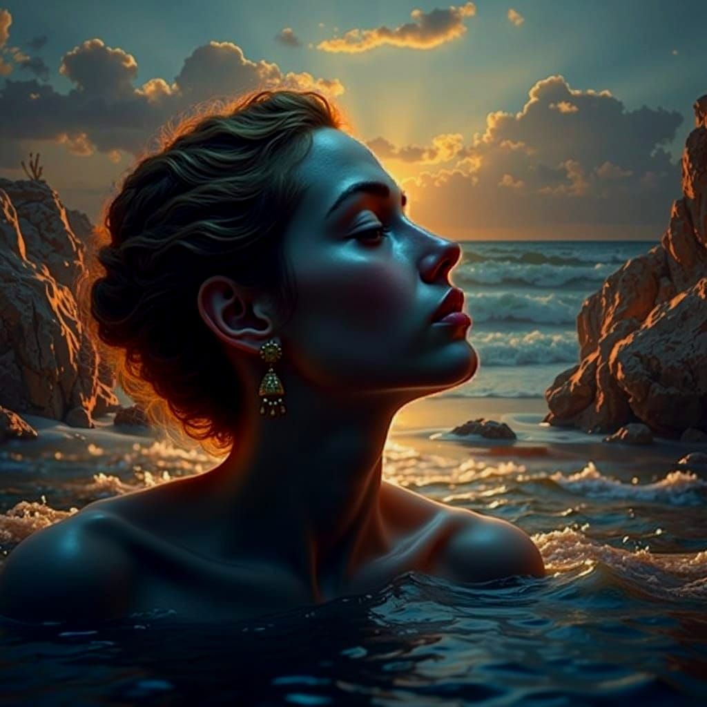 Majestic Sphinxstone Landscape with Ocean and Detailed Eleme...