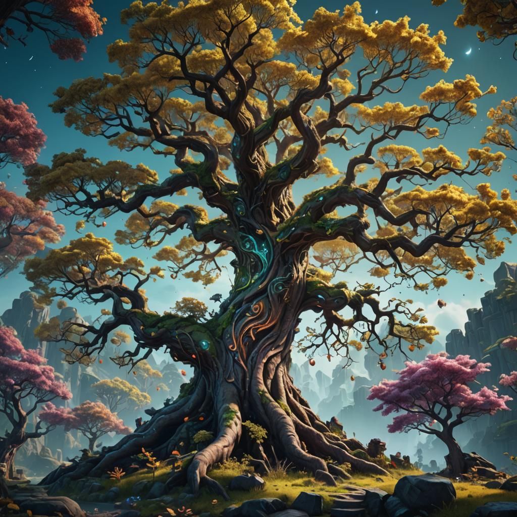 Magical Tree Fantasy Concept Art in Deep Color