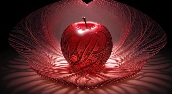 Majestic Glass Apple with Neuronal Connections