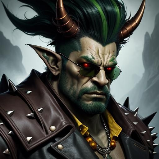 Menacing Troll Portrait in Comic Book Style