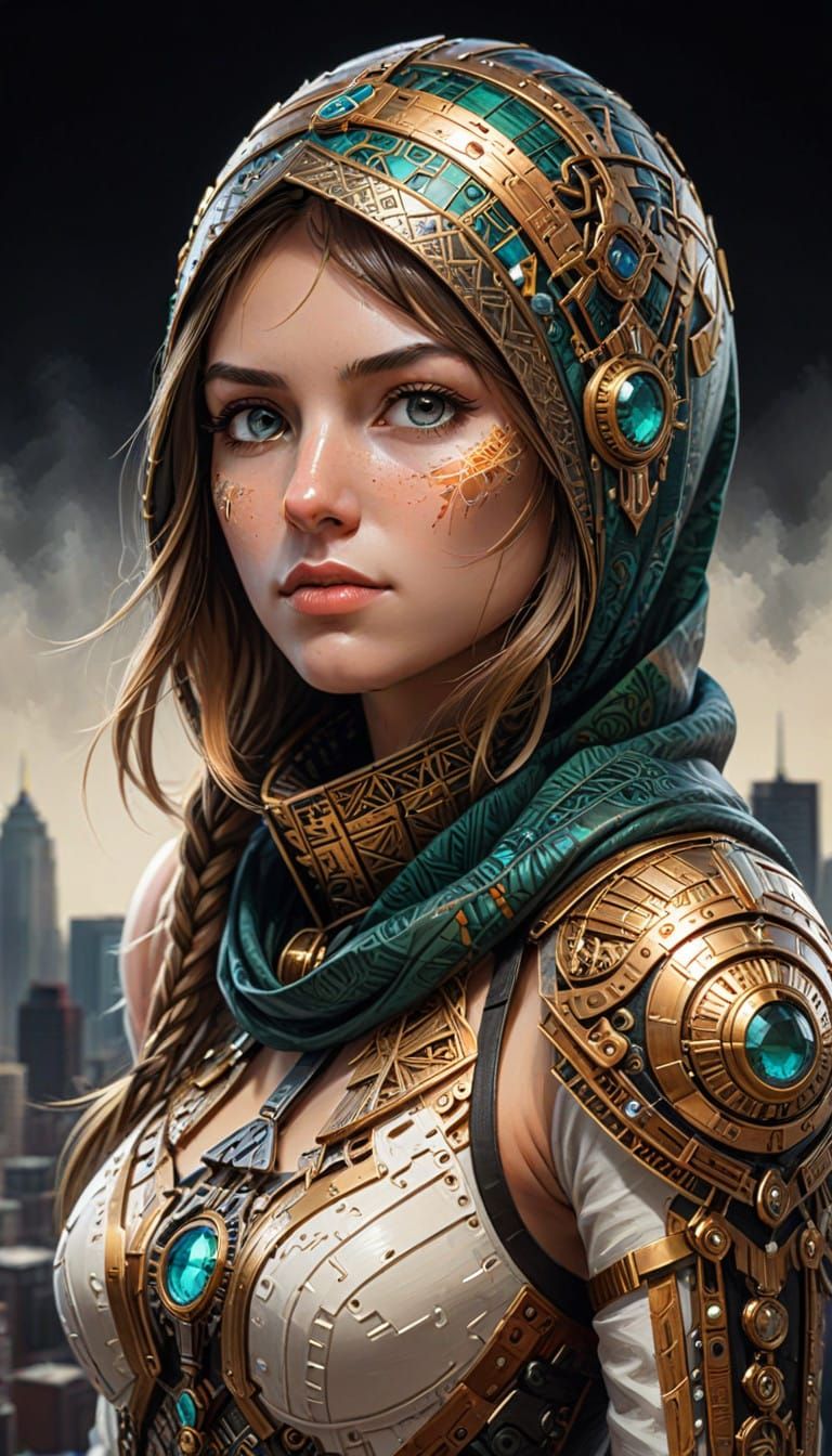 Steampunk Lady Assassin, Intricate Hyperdetailed Masterpiece