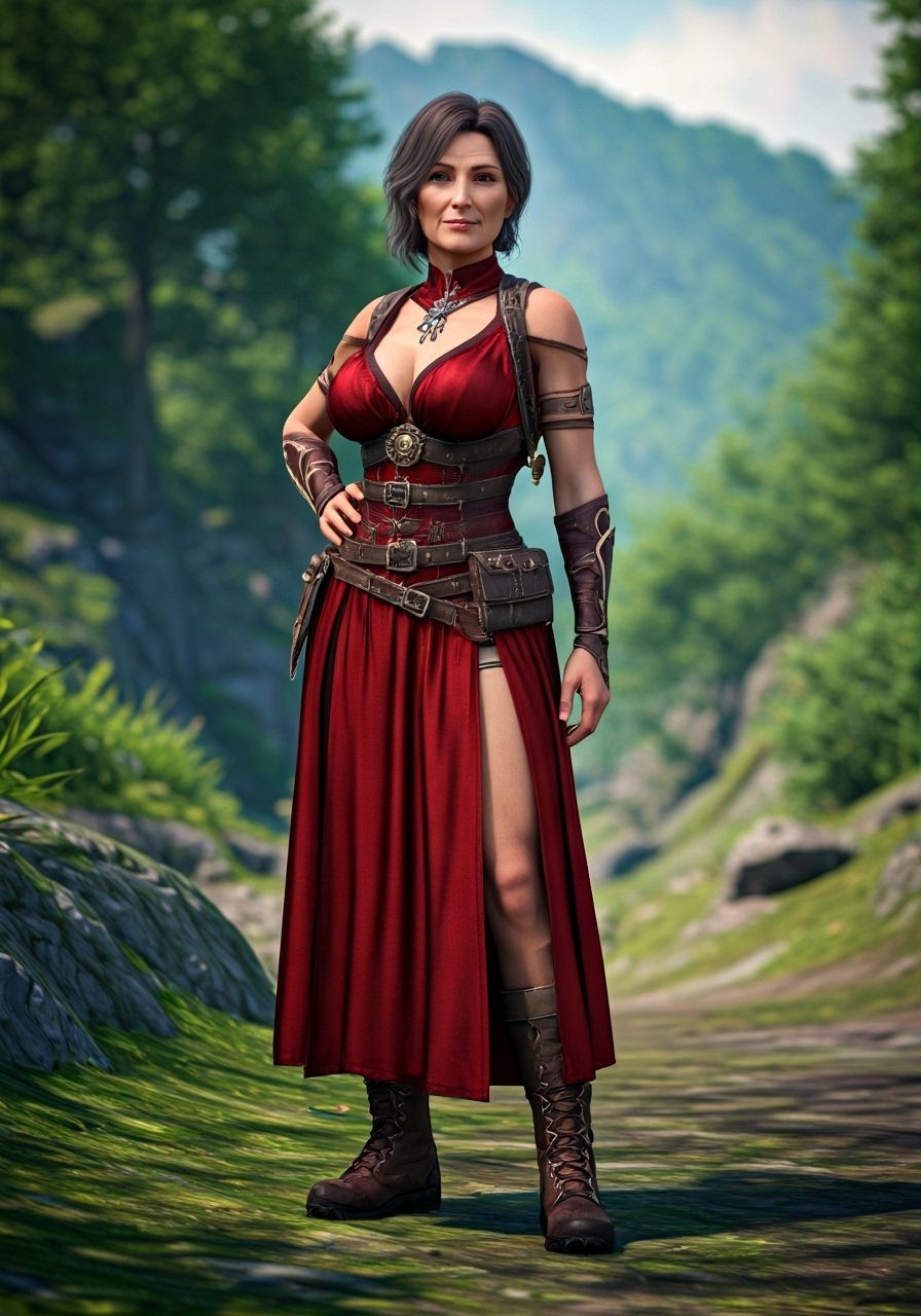 Fantasy Traveler in Forest Valley, 3D Anime Style