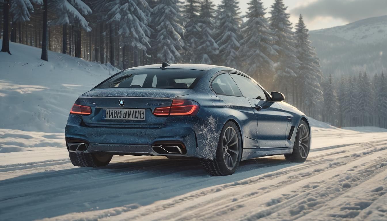 BMW in Winter Landscape: Cinematic Film Still