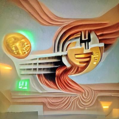 Bitcoin Logo in Art Deco Style