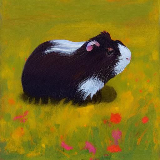 Guinea Pig in Meadow: Abstract Art