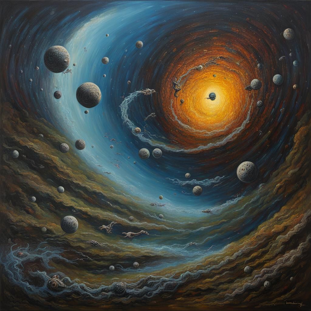 Malevolent Wormholes in Oil Painting Style