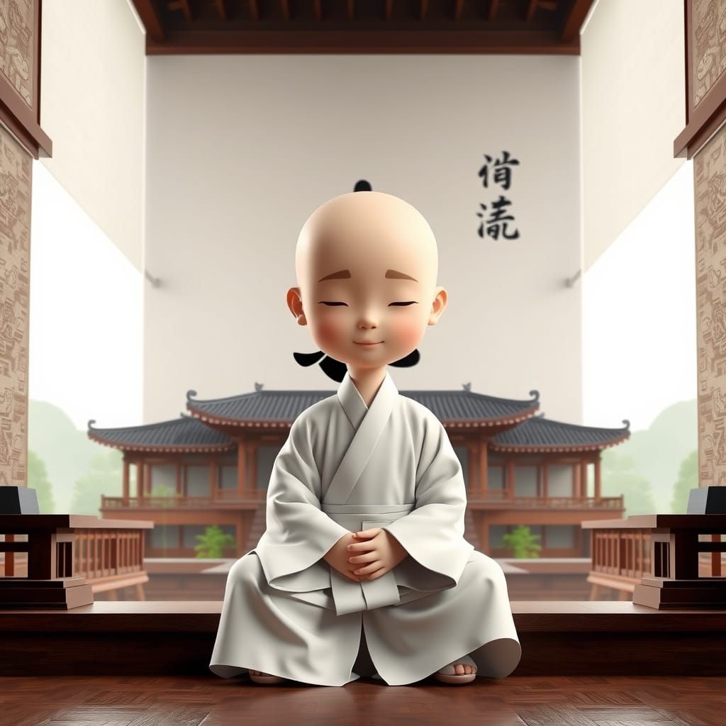 Zen Child in Ancient Chinese Style