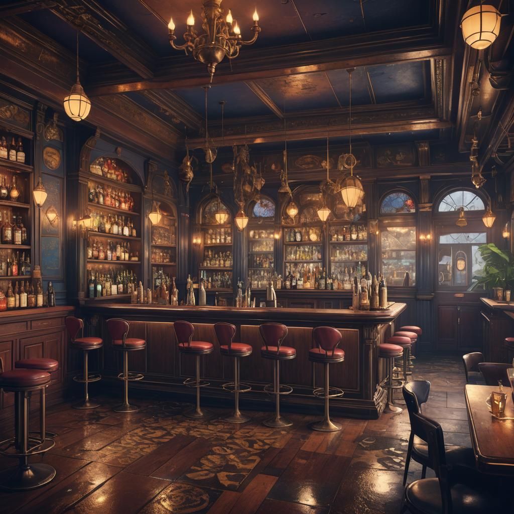Charleston Bar Ambiance in Detailed Matte Painting