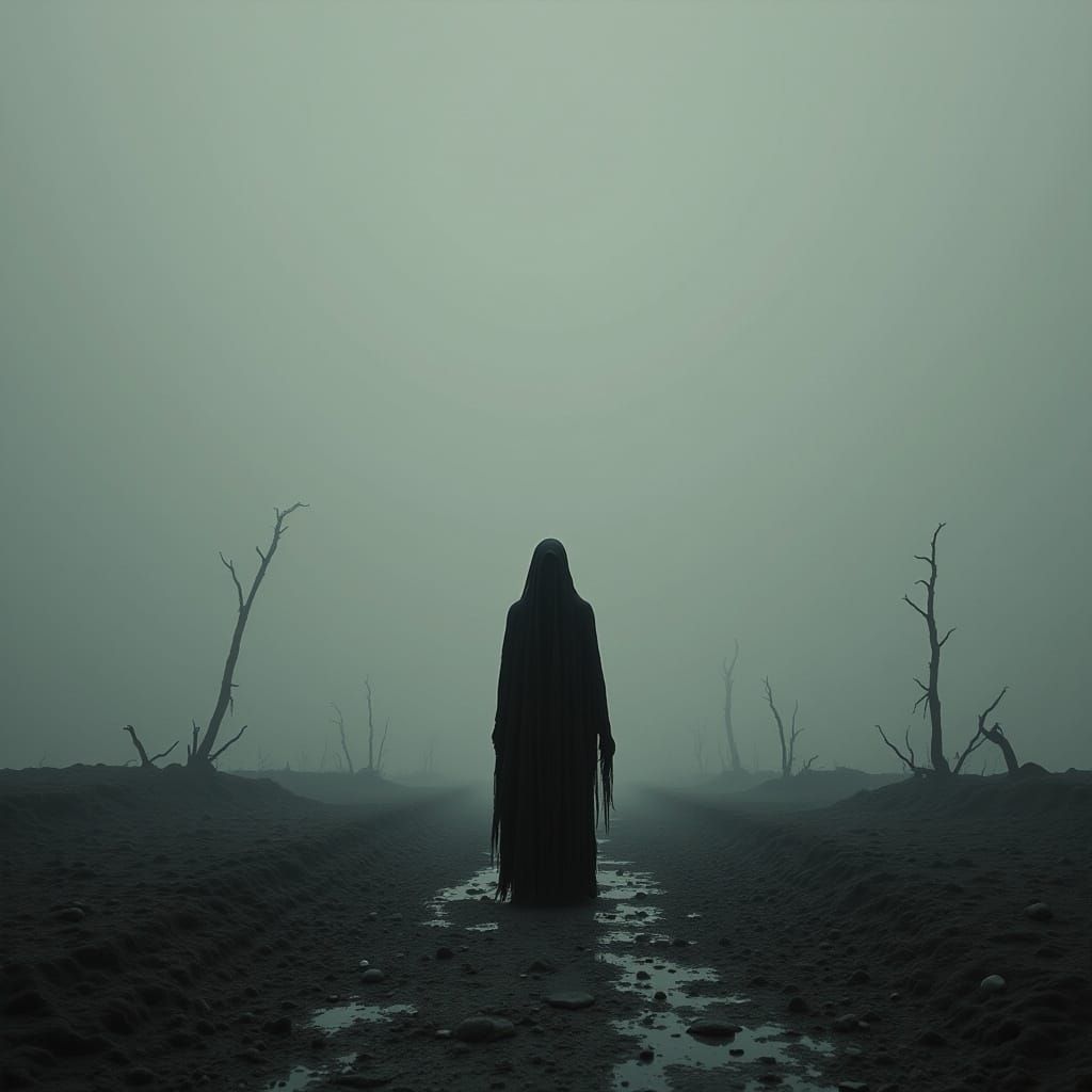 Bleak Barren Landscape in Atmospheric Style