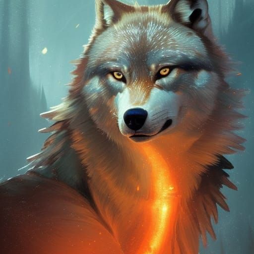 Majestic Wolf Concept Art in Dynamic Lighting