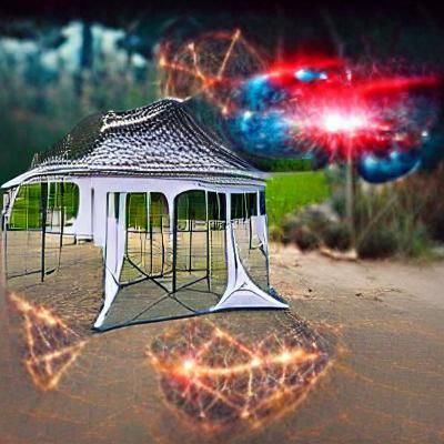 Futuristic Gazebo with Interconnected Components