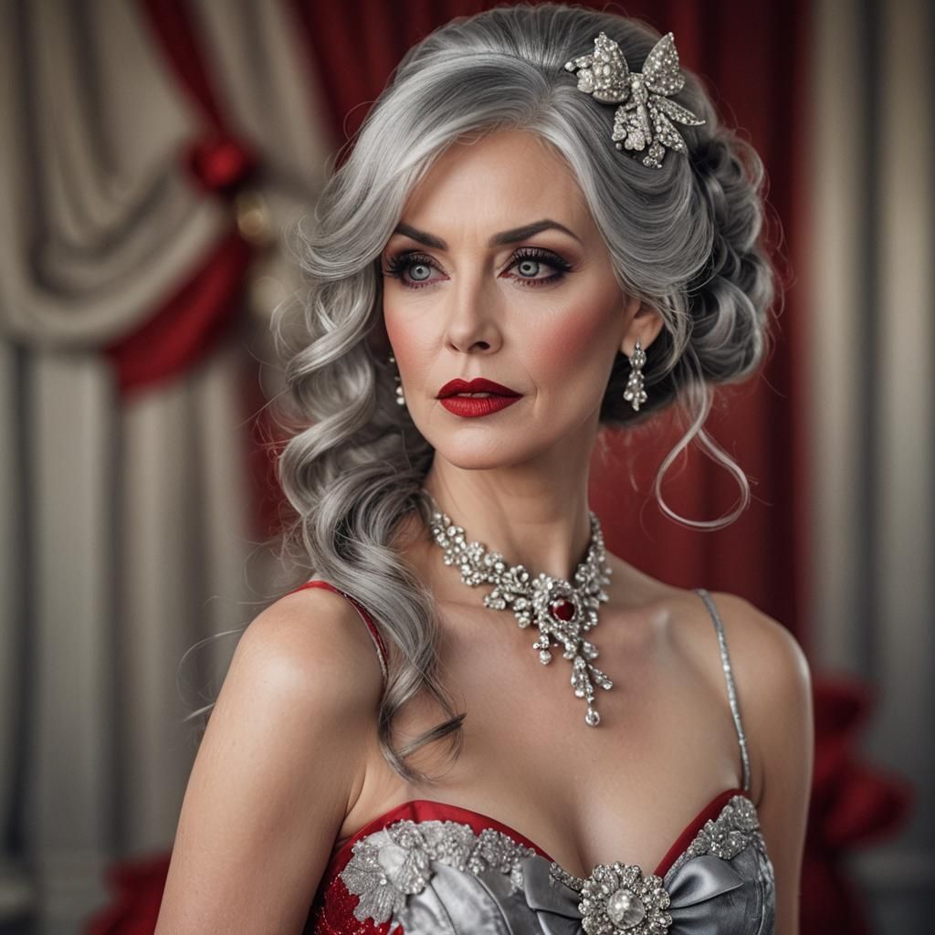 Glamorous Boudoir Portrait of a Woman in Red Dress