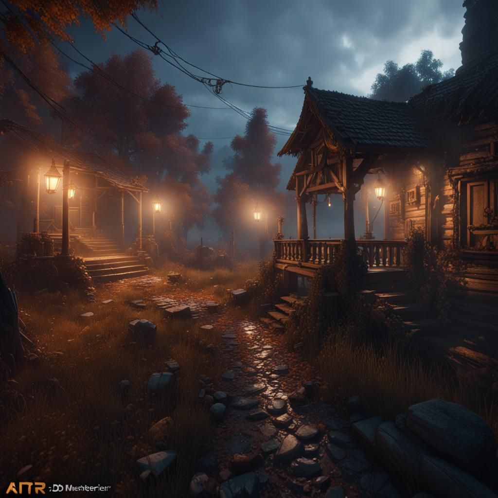 Epic 3D Game Scene with Dynamic Lighting