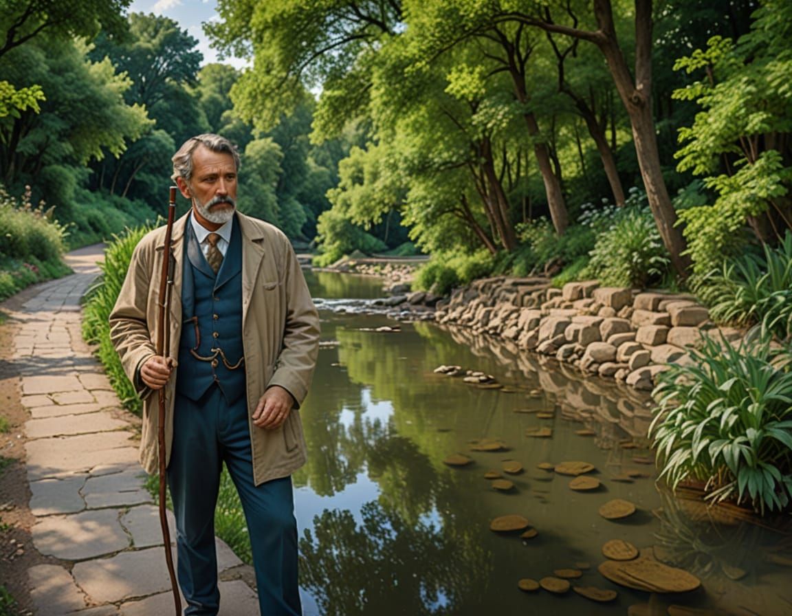 Elegant Gentleman in a Serene Park