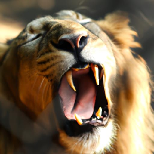 Crying Lion: Emotional Close-Up in Natural Light