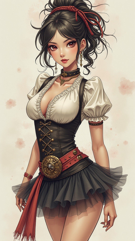 Steampunk Vietnamese Woman with Toned Physique