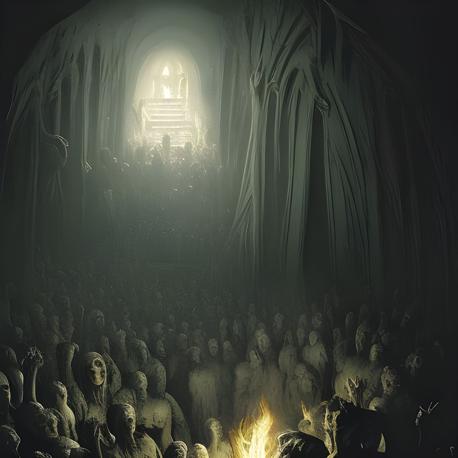 Salem Witch Burning in Terrifying Horror Style