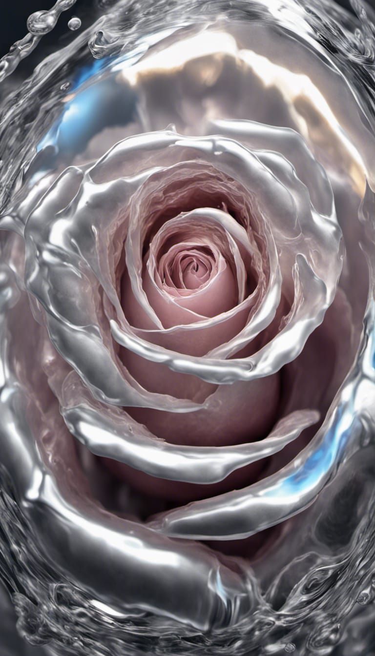 Mercury Rose in Crystal Cyclone: Photorealistic CGI Renderin...