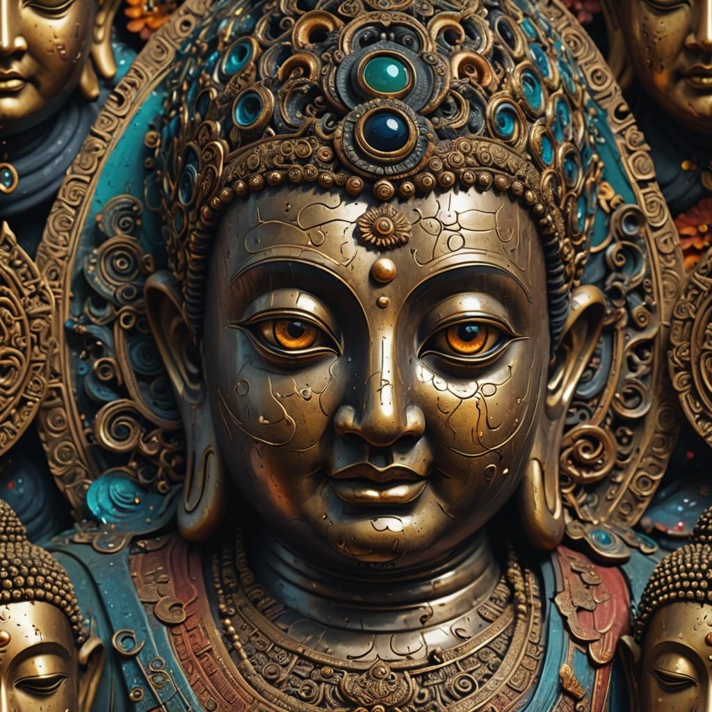 Eye-Covered Sphere in Hyperrealistic Digital Art