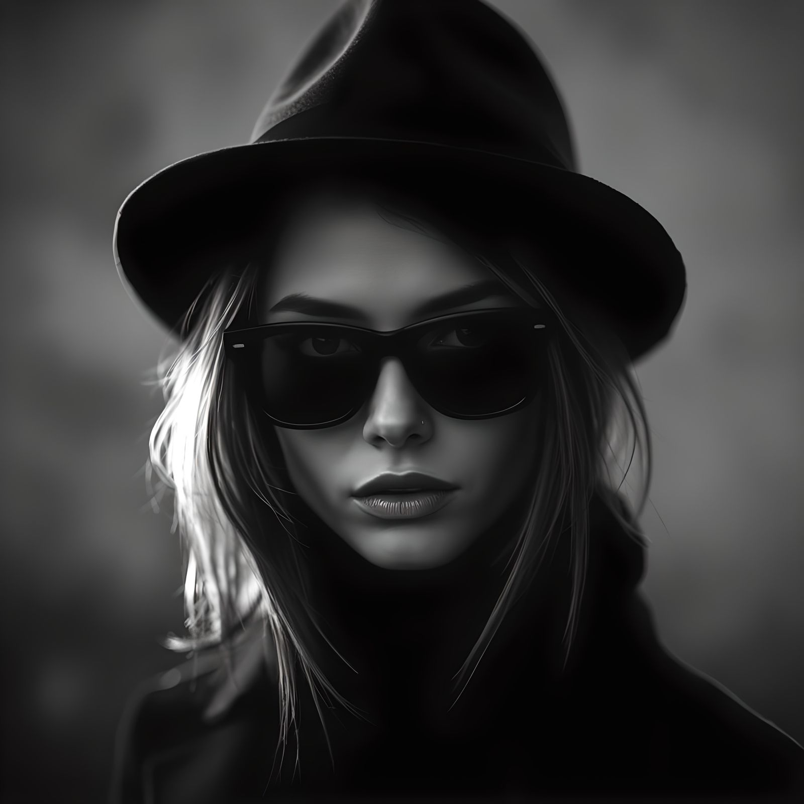 Stylish Woman in Black and White: Fashion Photography