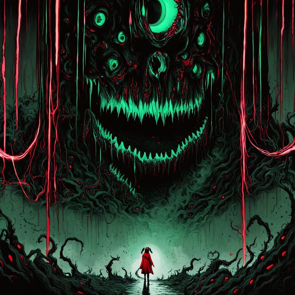 Redhead Girl in Cosmic Horror Psyonic Style