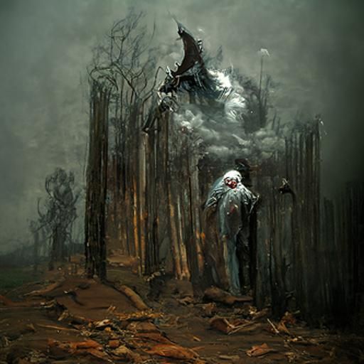 Eerie Doorway to Hell in a Dark Forest