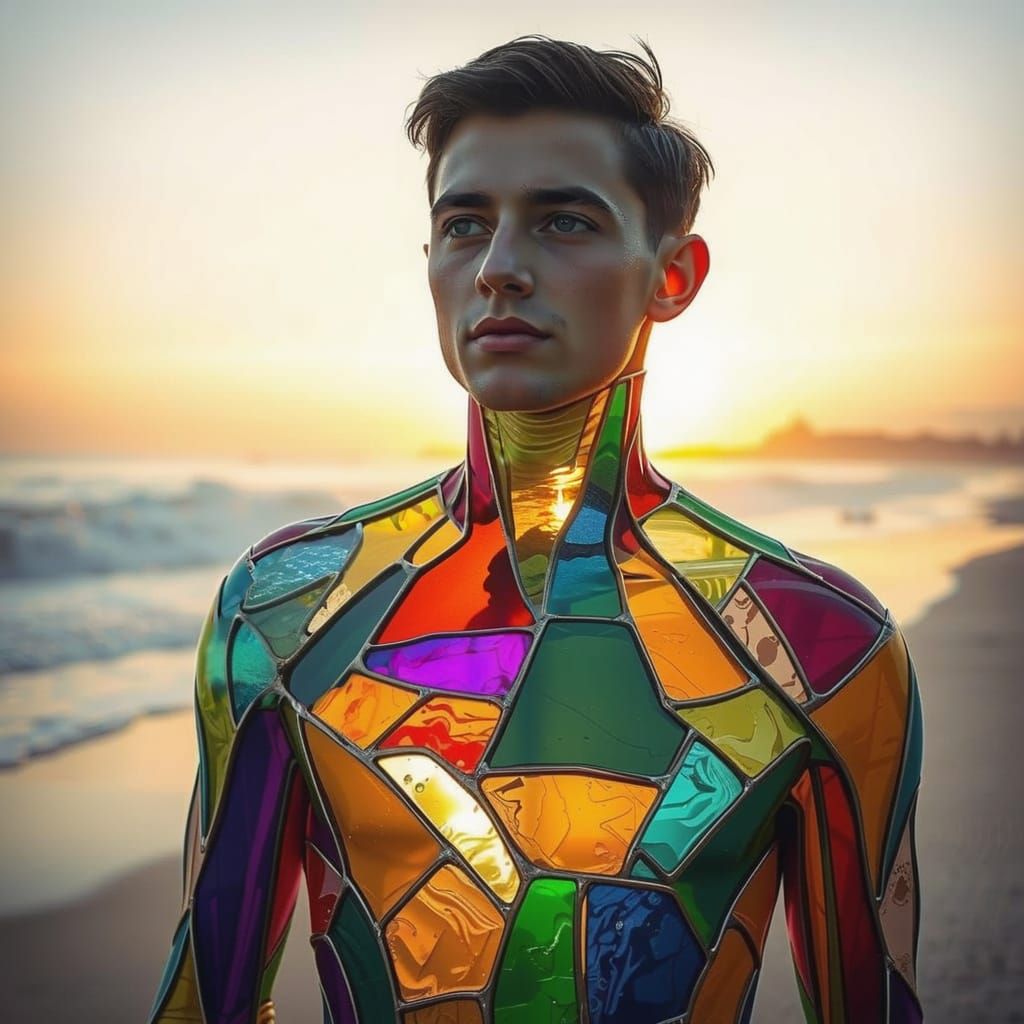 Ethereal Stained Glass Armor in Oceanic Haze