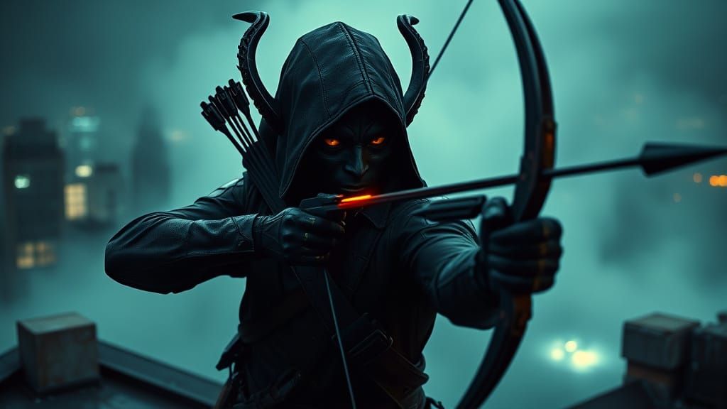 Night Elf Shadow Warrior Assassin in Cyberpunk Style