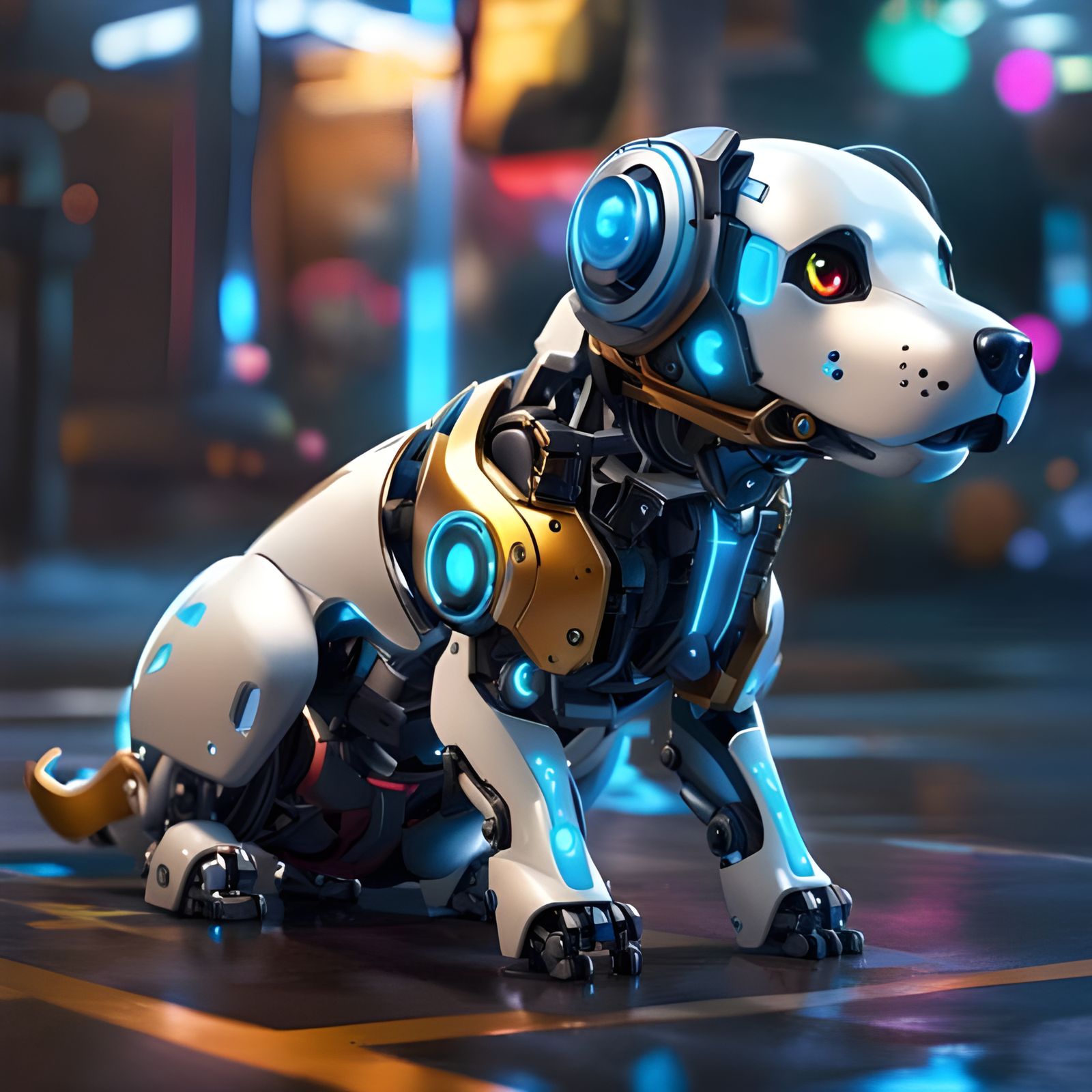 Futuristic Robot Dog: Digital Art Creation