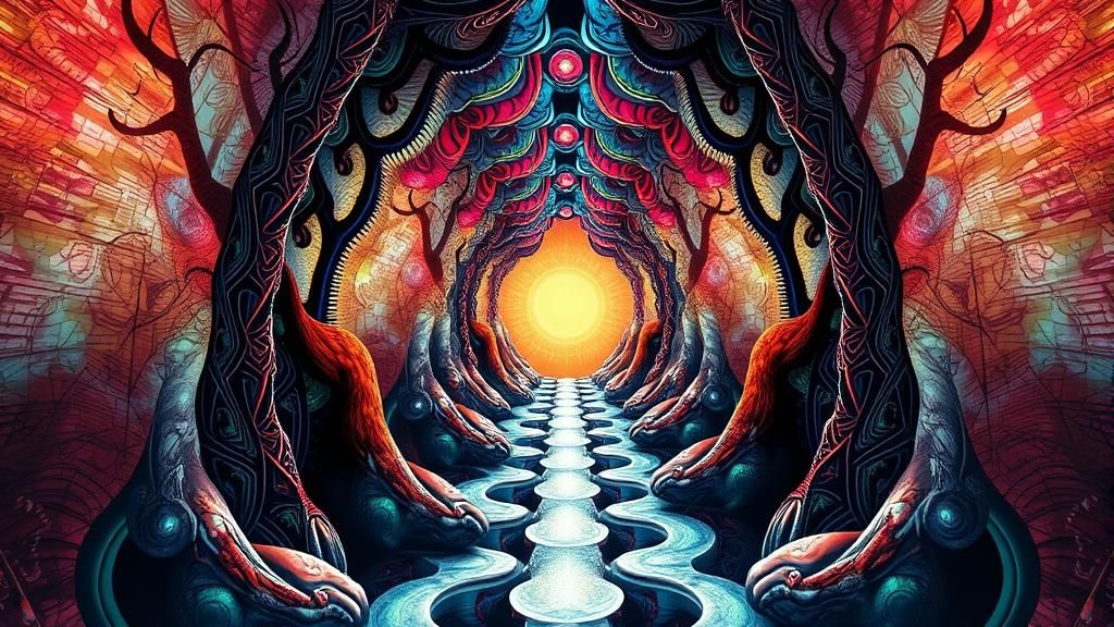 Surreal Tattoo Art Portrait in Bright Light