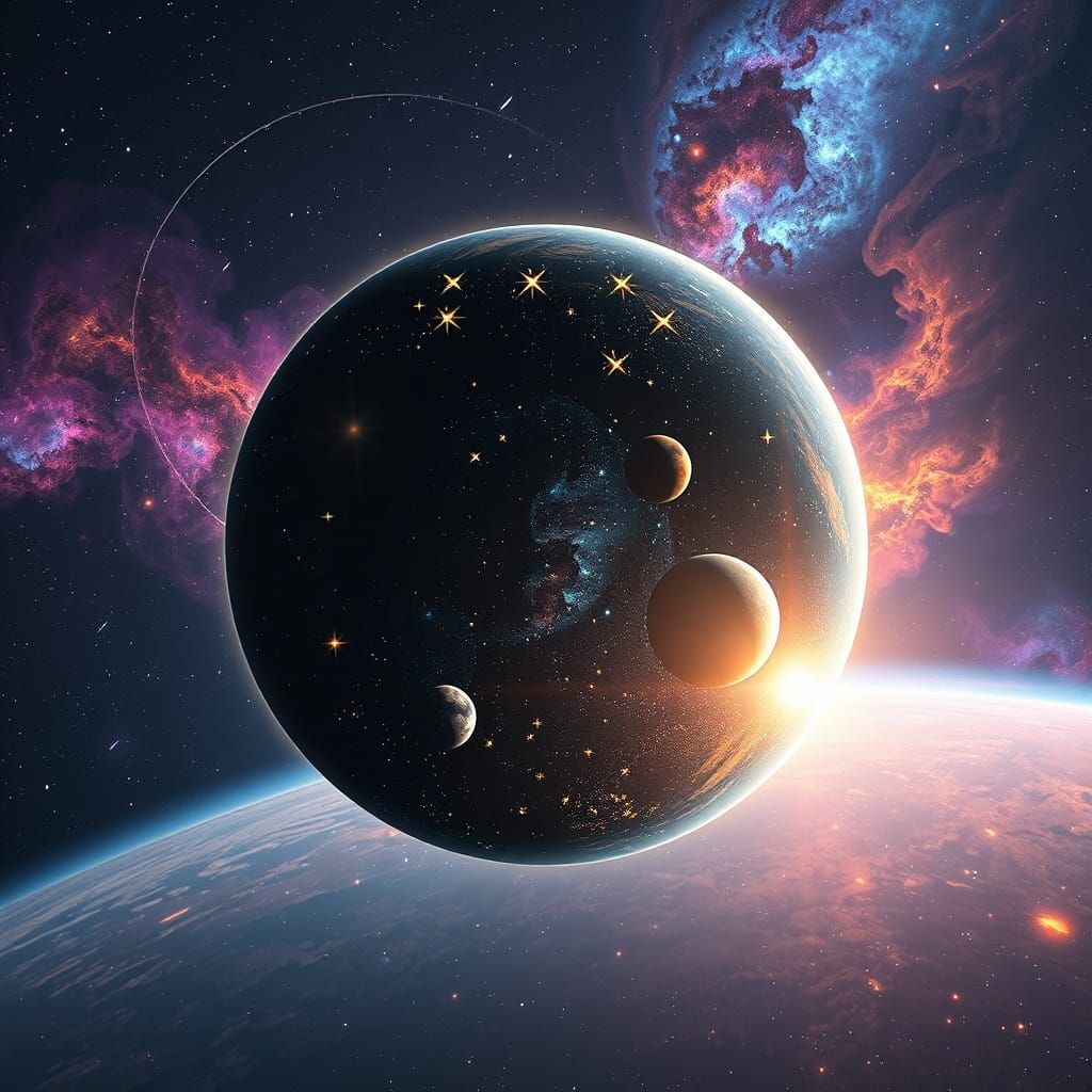 Cosmic Vortex in Vibrant Nebula