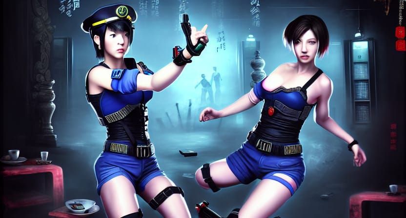 Jill Valentine as Jiangshi: Photorealistic Undead