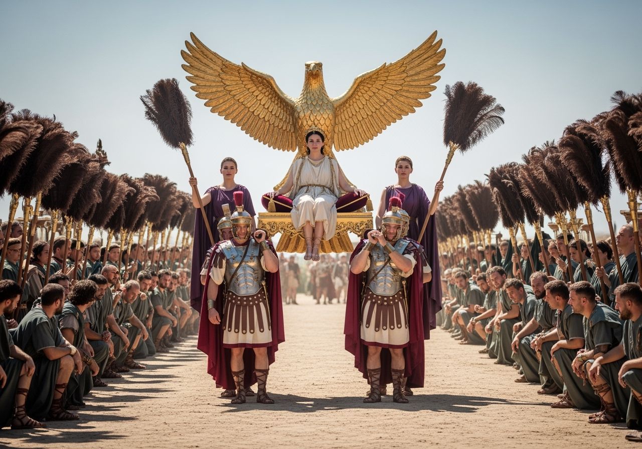 Roman Empress on Eagle Throne, Imperial Procession