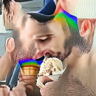 Suggestive Image of Person Eating Ice Cream