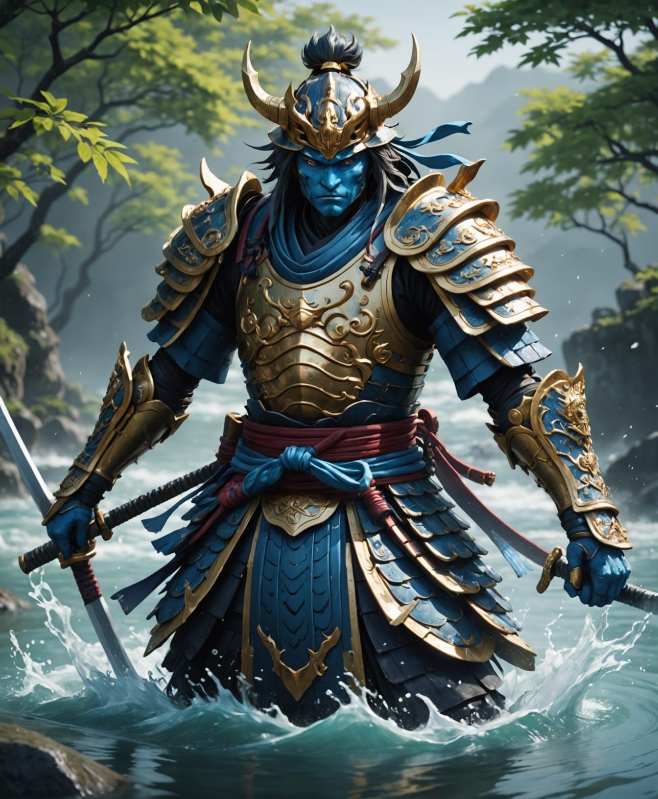 Water elemental as a Samurai