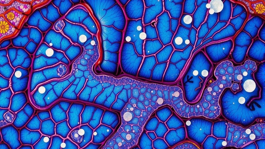 Abstract Cerebral Cortex Histology in Dreamlike Style